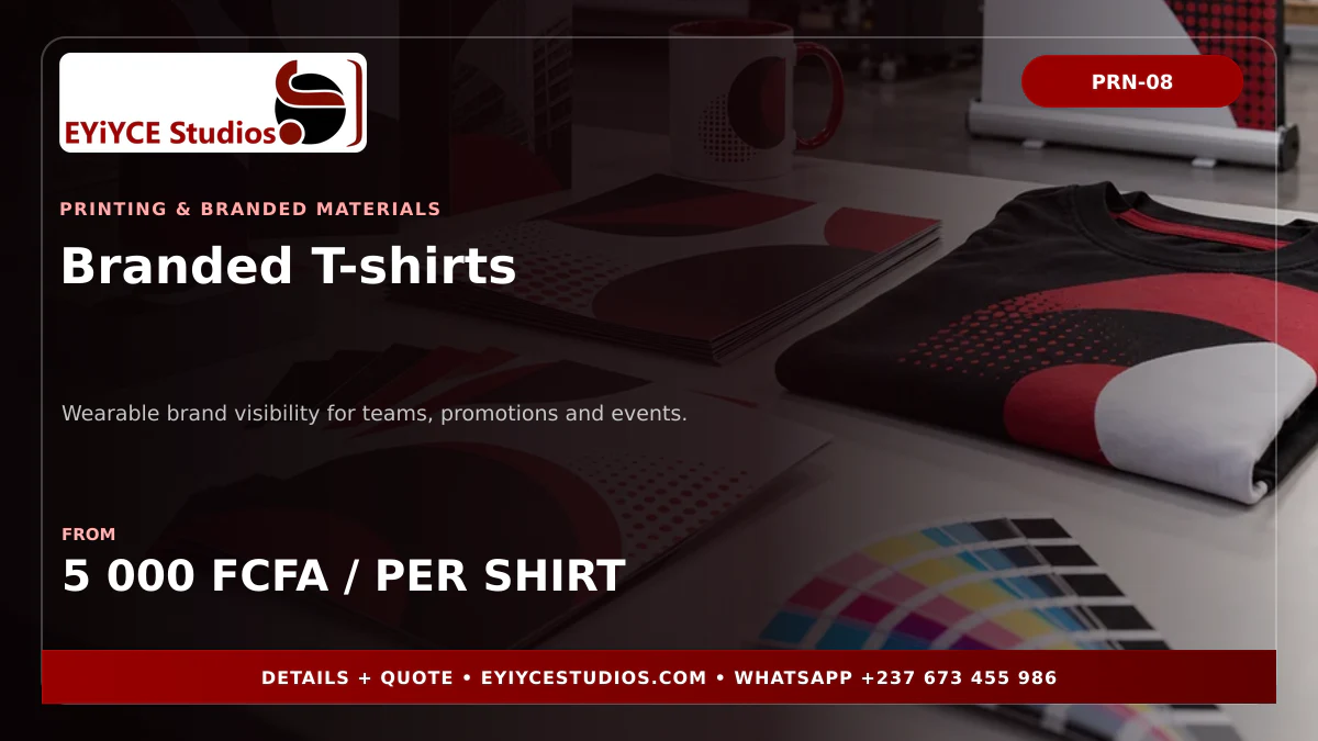 Branded T-shirts pricing banner
