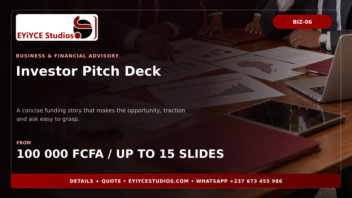 Investor Pitch Deck pricing banner