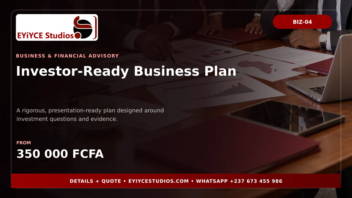 Investor-Ready Business Plan pricing graphic