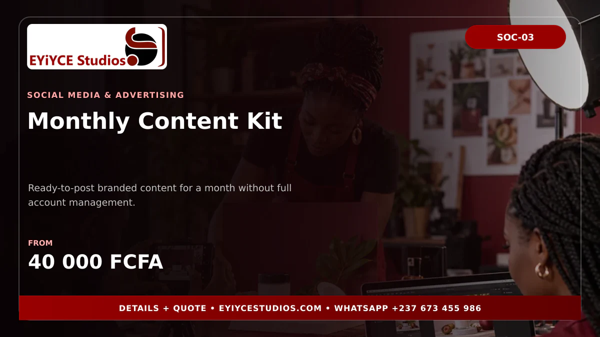 Monthly Content Kit pricing graphic
